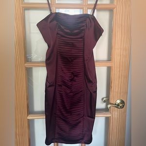 Burgundy vintage Calvin Klein knee length burgundy cocktail dress